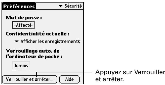 PALM TUNGSTEN C - Verrouillage manuel de l'ordinateur de poche - 1
