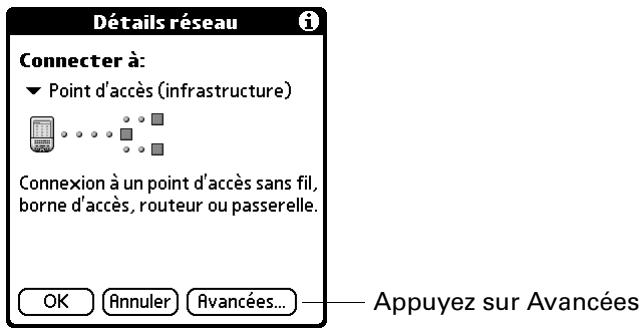 PALM TUNGSTEN C - Pour ajouter ou modifier un réseau wi-fi de point d'accès d'infrastructure : - 5