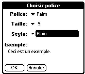 PALM TUNGSTEN C - Pour afficher ou masquer une colonne dans la liste du dossier : - 11