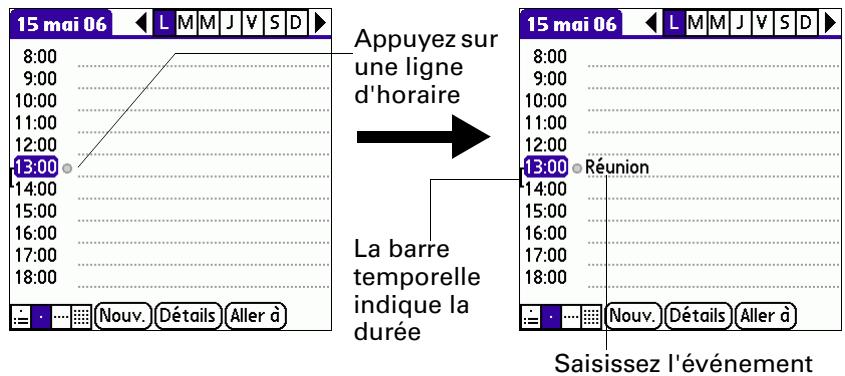 PALM TUNGSTEN E - Pour planifier un événement à la date du jour : - 1