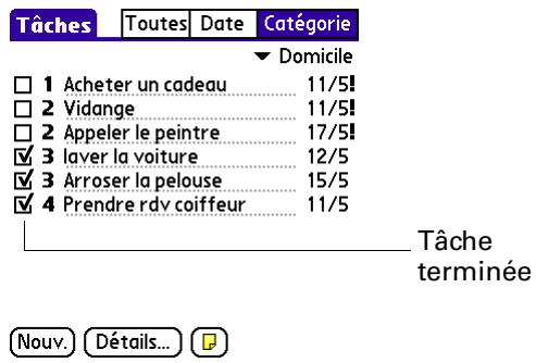 PALM TUNGSTEN E - Pour marquer une tâche : - 1