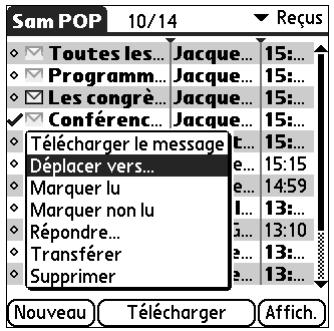 PALM TUNGSTEN E - Pour déplacer un message : - 3