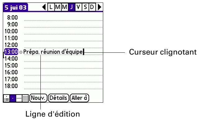 PALM TUNGSTEN E - Modification d'un enregistrement - 1