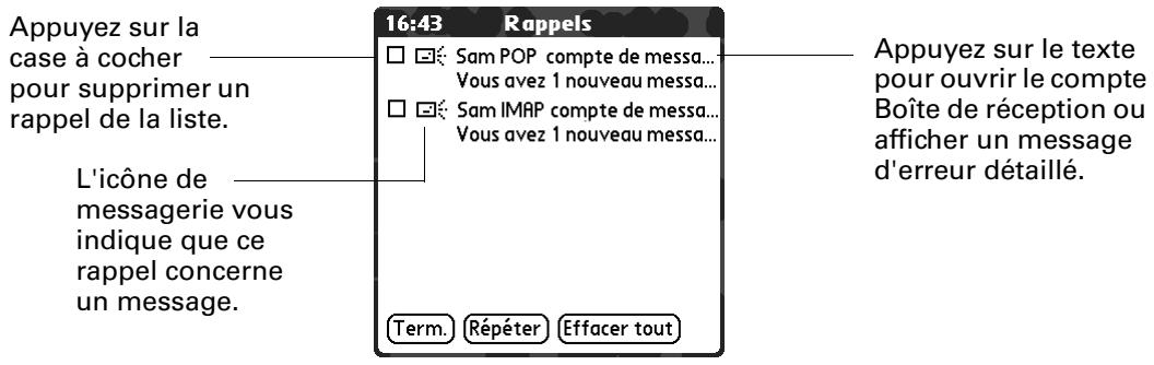 PALM TUNGSTEN E - Pour afficher l'écran rappels : - 1