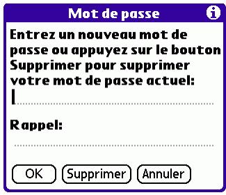 PALM TUNGSTEN E - Pour modifier ou supprimer votre mot de passe - 2