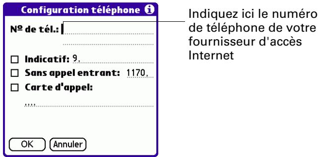 PALM TUNGSTEN E - Pour saisir le numéro de téléphone d'un serveur : - 1
