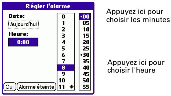 PALM TUNGSTEN E - Définition d'une alarme pour une note - 2