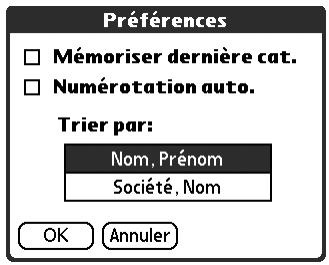 PALM TUNGSTEN E - Préférences - 1