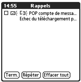 PALM TUNGSTEN E - Pour afficher l'écran rappels : - 2