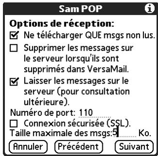 PALM TUNGSTEN E - Taille maximale des messages - 1