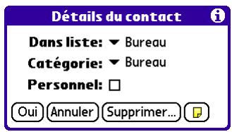 PALM TUNGSTEN E - Pour ouvrir la boîte de dialogue details du contact : - 2