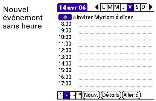 PALM TUNGSTEN E - Pour planifier un événement sans heures : - 1