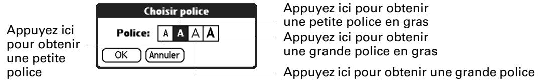 PALM TUNGSTEN E - Choix des polices - 2