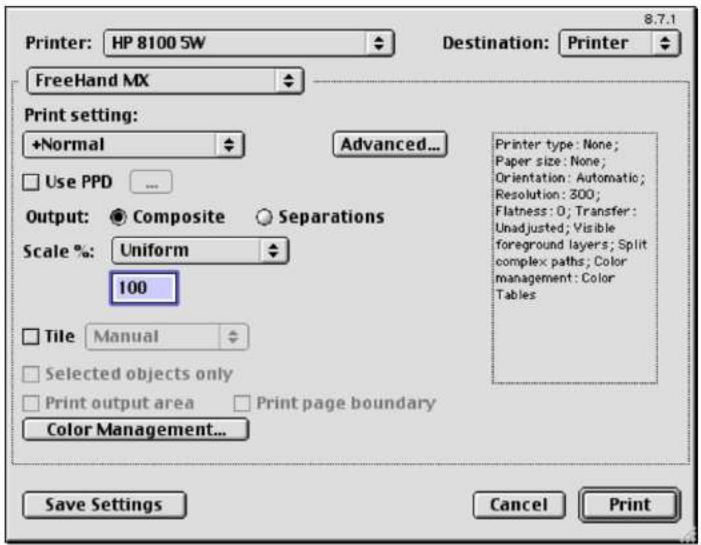 MACROMEDIA FREEHAND MX-UTILISATION DE FREEHAND - Imprimer un document - 3