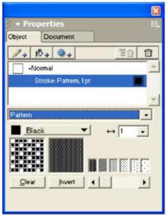 MACROMEDIA FREEHAND MX-UTILISATION DE FREEHAND - Utilisation des attributs de contour de motif - 1