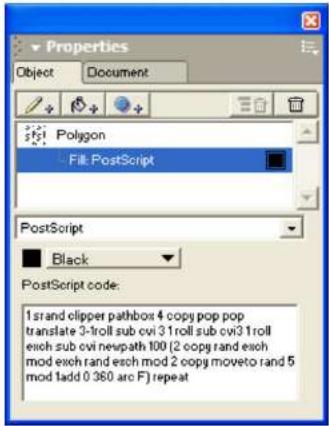 MACROMEDIA FREEHAND MX-UTILISATION DE FREEHAND - Utilisation des attributs de remplissage postscript - 1