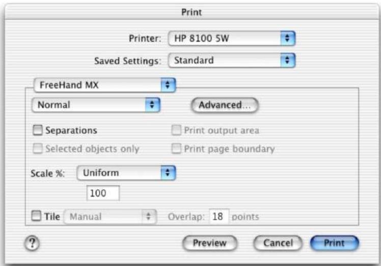 MACROMEDIA FREEHAND MX-UTILISATION DE FREEHAND - Imprimer un document - 6