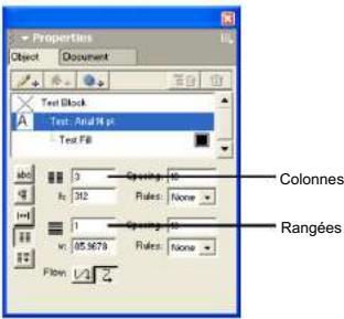 MACROMEDIA FREEHAND MX-UTILISATION DE FREEHAND - Travailler avec des colonnes, des lignes et des tableaux - 2