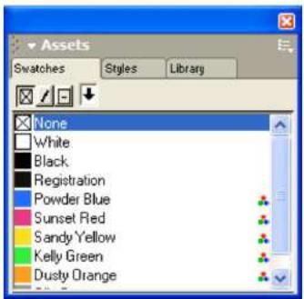 MACROMEDIA FREEHAND MX-UTILISATION DE FREEHAND - Utilisation du panneau nuancier - 1
