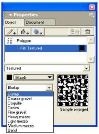 MACROMEDIA FREEHAND MX-UTILISATION DE FREEHAND - Utilisation des attributs de remplissage postscript - 2