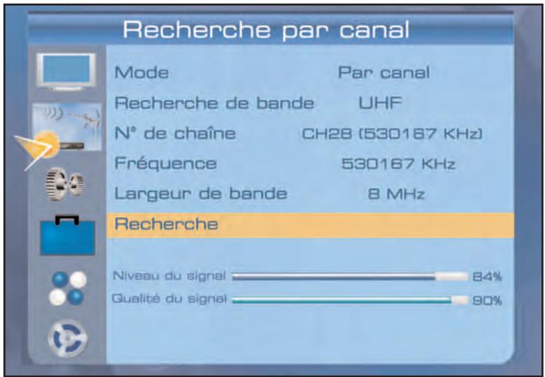 SERVIMAT TNT65HDU - Installation (recherche par canal, paramétrer) - 1