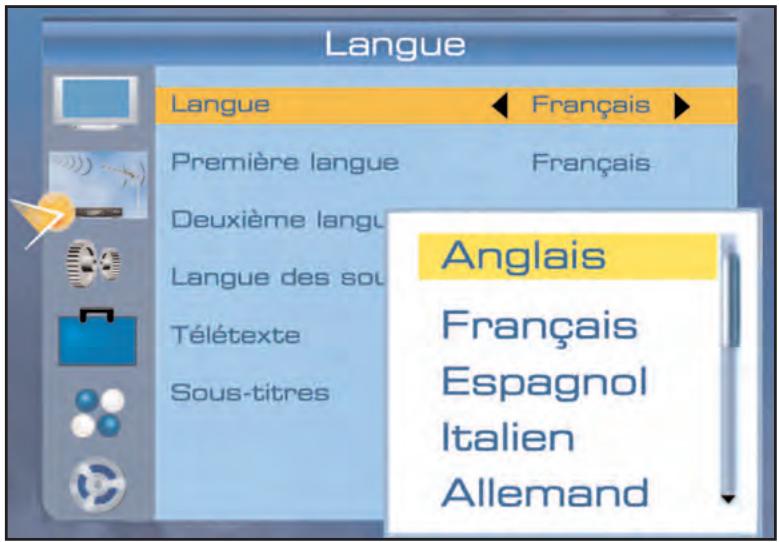 SERVIMAT TNT65HDU - REGLAGES SYSTEME (menu Langues) - 1
