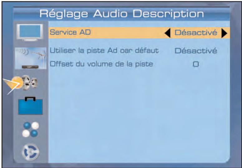 SERVIMAT TNT65HDU - Reglages systeme (menu réglages audio description) - 1