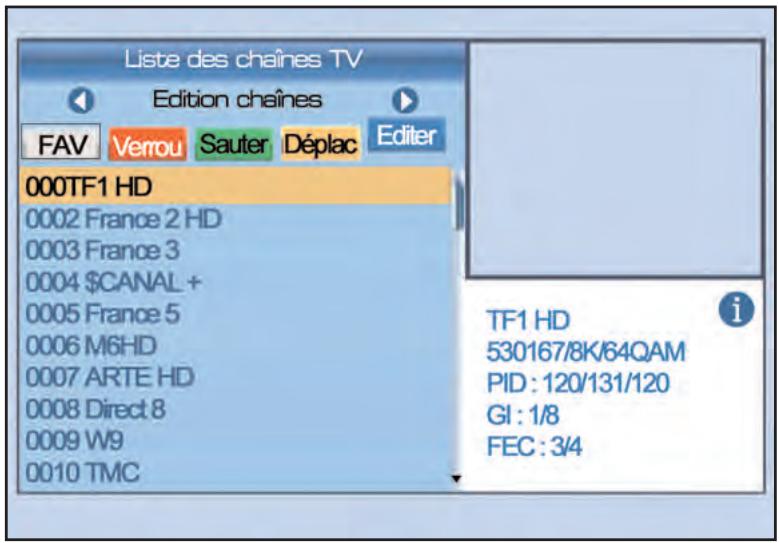 SERVIMAT TNT65HDU - LISTE DES CHAINES (éditer les chaines) - 1