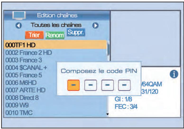 SERVIMAT TNT65HDU - LISTE DES CHAINES (supprimer une chaine) - 1