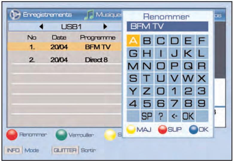 SERVIMAT TNT65HDU - Lecteur multimedia (mode enregistrements, renommer un enregistrement) - 1