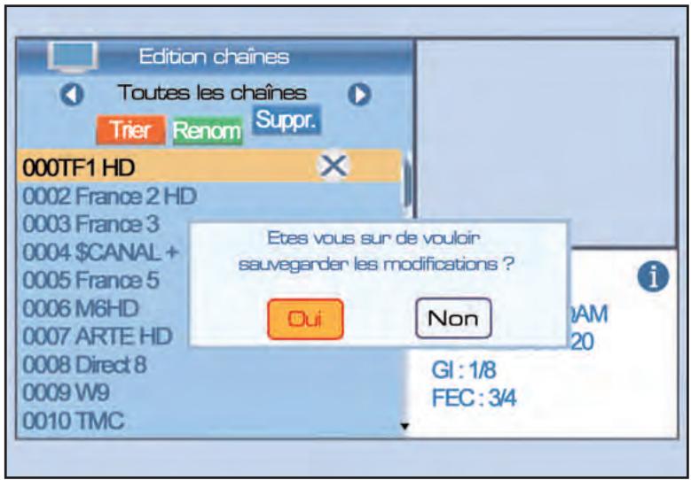 SERVIMAT TNT65HDU - LISTE DES CHAINES (supprimer une chaine) - 2