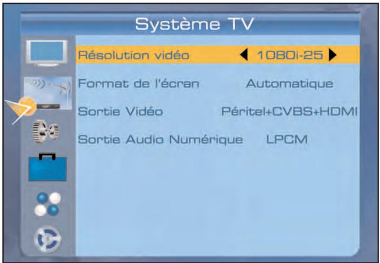 SERVIMAT TNT65HDU - REGLAGES SYSTEME (menu Système TV) - 1