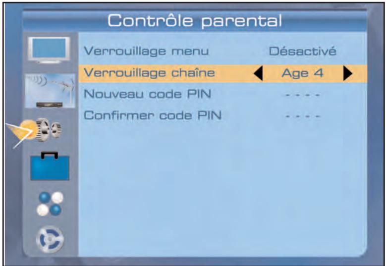 SERVIMAT TNT65HDU - REGLAGES SYSTEME (menu Contrôle parental, verrouillage chaine, modifier PIN) - 1