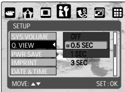 FERRANIA SOLARIS DIGITAL 715 - Configuration du temps de vue rapide (par défaut: 0,5 secondes.) - 1
