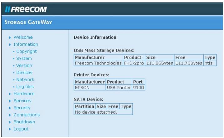 FREECOM FSG-3 - Information concernant les périphériques USB externes - 1