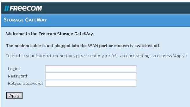 FREECOM FSG-3 - Installer le compte DSL sur le freecom storage gateway - 1