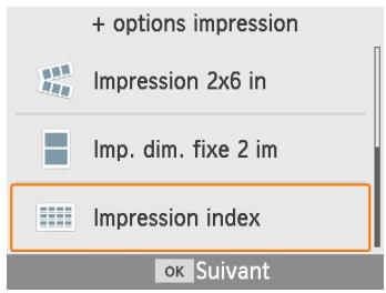 CANON SELPHY CP1300 - Impression d'un index - 2
