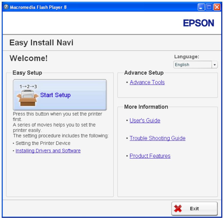 EPSON ACULASER CX17WF - Cliquez sur easy install. - 1