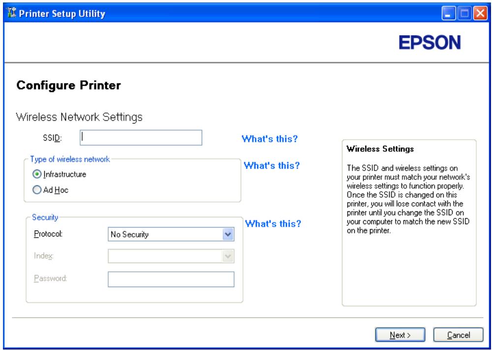 EPSON ACULASER CX17WF - Entrez le SSID. - 1