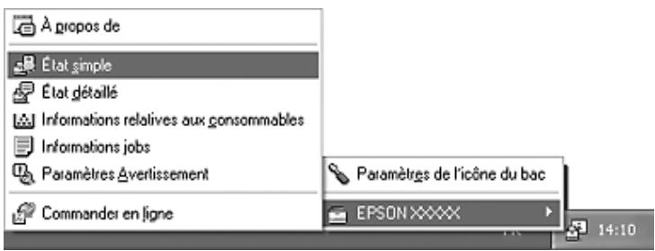 EPSON ACULASER CX21NF - Accès à EPSON status monitor - 1