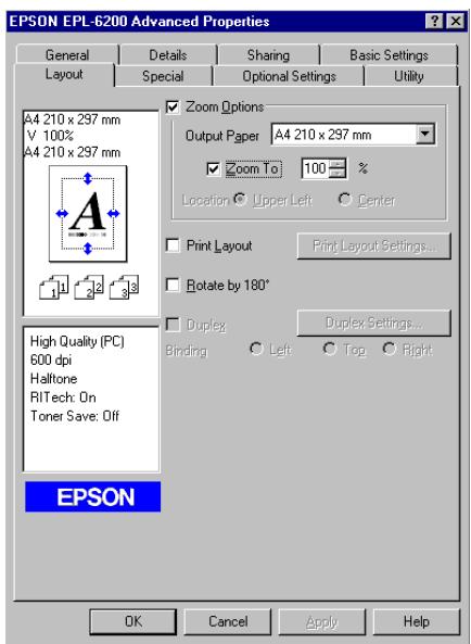 EPSON ACULASER M1200 - Cochez la case zoom to (personnalisée). - 1