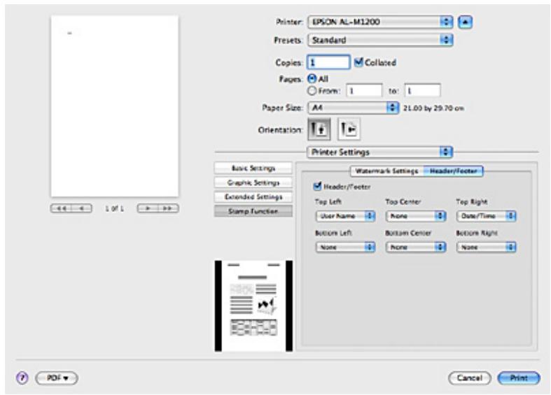 EPSON ACULASER M1200 - Impression d'en-têtes et de pieds de page (aculaser M1200 uniquement) - 1