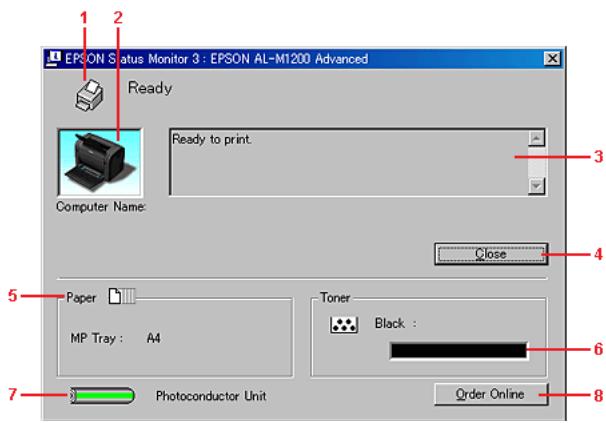 EPSON M1200 - Affichage des informations sur l'état de l'imprimante - 1