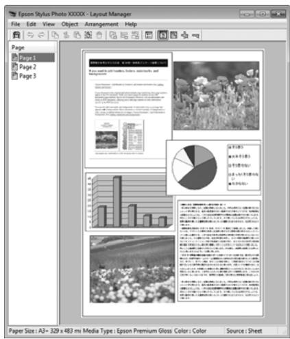 EPSON SC-P600 - Cliquez sur OK. lorsque vous imprimez avec une application, l'écran layout manager (gestionnaire de disposition) s'ouvre. - 1
