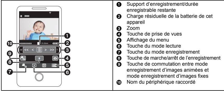 PANASONIC HC-VX870 - Affichage à l'écran pendant l'opération à distance - 1