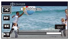 PANASONIC HC-VX870 - Touchez » pour établir le point de division. - 1
