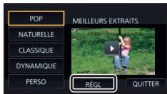 PANASONIC HC-VX870 - Touchez [régl] pour sélectionner l'élément à changer. - 1