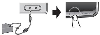 PIONEER XW-SMA1-W - Le clignotement du voyant de mise sous tension (on) cessera, et quand l'alimentation sera totalement fournie, le voyant de réseau (network) s'allumera en bleu. - 3