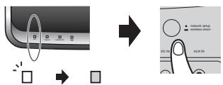 PIONEER XW-SMA3-K - Confirmez que le voyant d'alimentation (on) a cessé de clignoter. maintenez enfoncé le bouton network setup/wireless direct sur le panneau arrière pendant 3 secondes. - 1