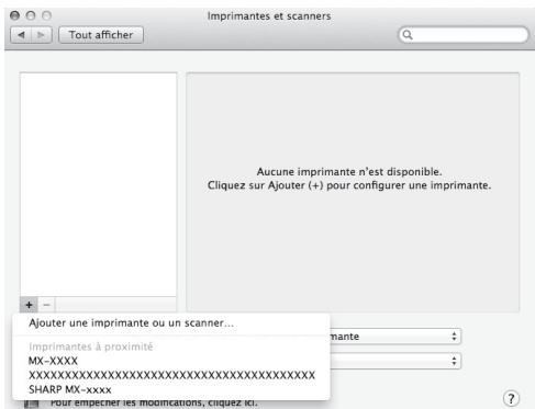 SHARP 6020 - Cliquez sur le bouton + et sélectionnez "XXXX - 1
